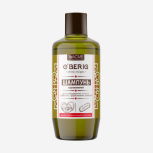 Шампунь яєчно-пантеноловий з 5 оліями для для пошкодженого, сухого, пористого та фарбованого волосся, “O’BERIG”, 500 мл