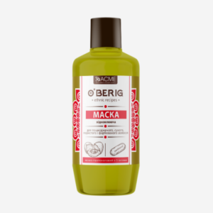 Маска яєчно-пантенолова з 5 оліями для пошкодженого, сухого, пористого та фарбованого волосся,“O’BERIG”, 500 мл