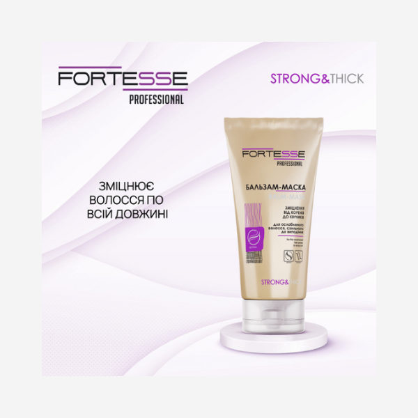 Бальзам-маска для ослабленных и склонных к выпадению волос, “Fortesse Professional” STRONG&THICK, 200 ml Фото №7