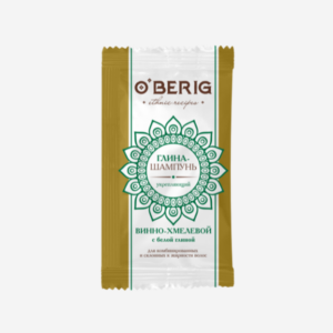 Шампунь винно-хмельовий з білою глиною для комбінованого та схильного до жирності волосся, “O’BERIG”, 15 ml