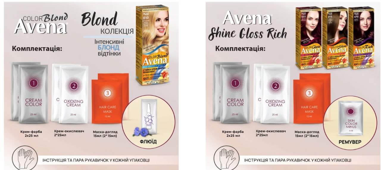 “AVENA” – стійка крем-фарба для волосся Фото №2 “AVENA” – стійка крем-фарба для волосся Фото №2