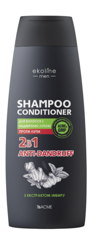Шампунь-кондиціонер 2в1 ACME «EkoLine» MEN Anti-Dandruff проти лупи з екстрактом імбиру, 400 мл
