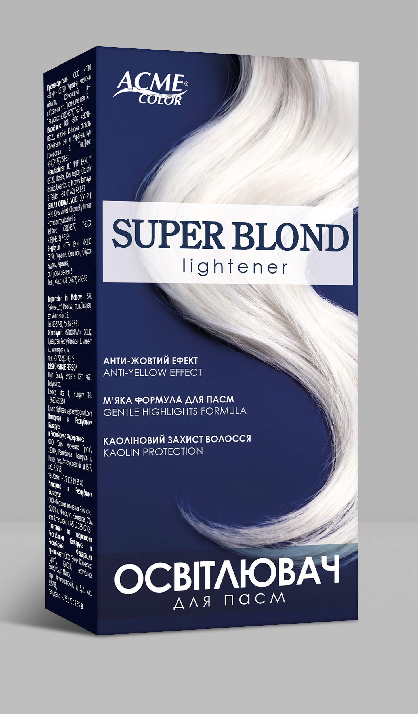 Освітлювач для пасм Acme-Color “SUPER BLOND” Фото №1 Освітлювач для пасм Acme-Color “SUPER BLOND” Фото №1